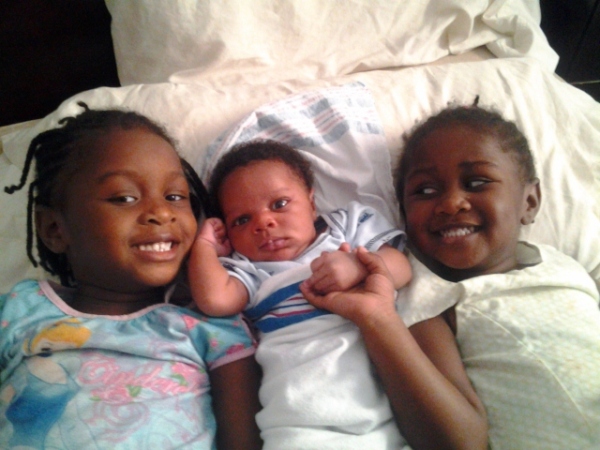 Left to right: Asrielle, 4; Jaeson 3 months; Tamar 2